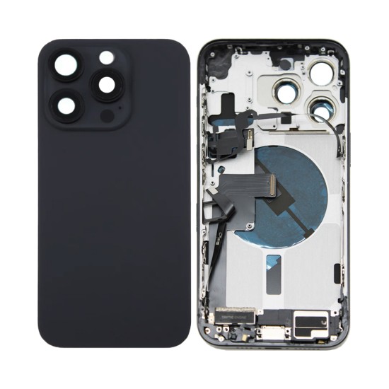 Tampa Traseira+Frame+Flex Apple iPhone 15 Pro Max com  Wireless Charge+Flashlight Flex Titânio Preto